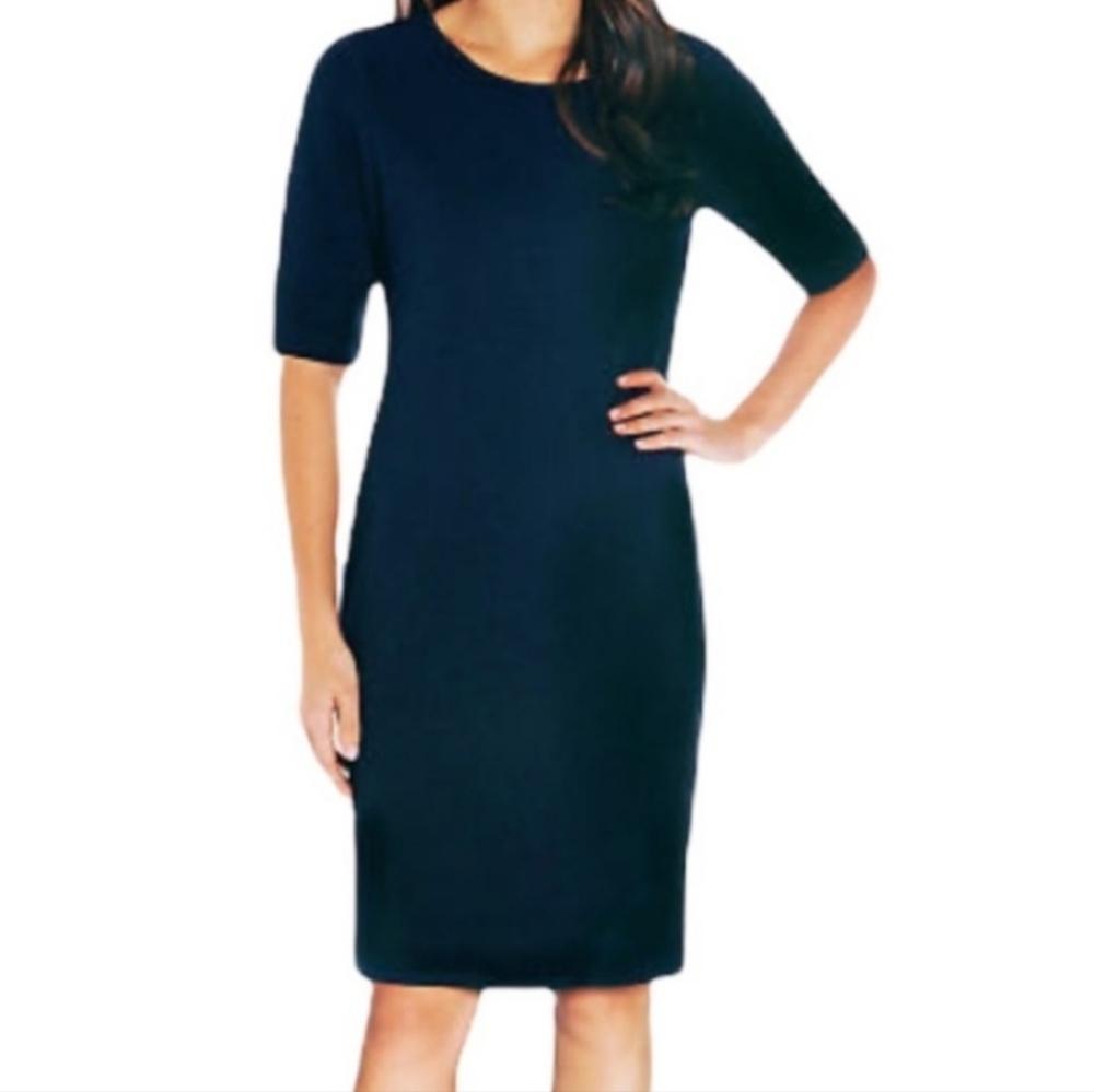 MARIO SERRANI Navy Blue Bodycon Short Sleeves Dress size M